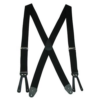 Men's Elastic Basic X-back Button-end Suspenders