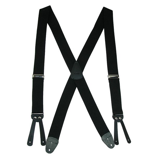 Men's Elastic Basic X-back Button-end Suspenders