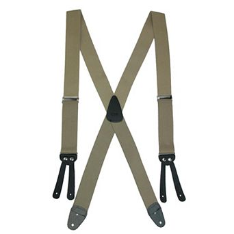 Men's Elastic Basic X-back Button-end Suspenders