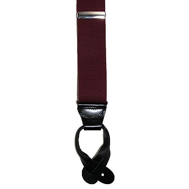 CTM Men's Big & Tall Elastic Button End Dress Suspenders with Silver Hardware