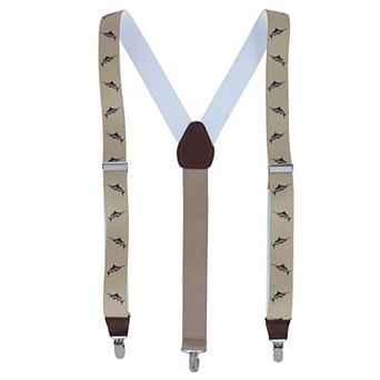 Marlin Fish Print Clip End Suspenders