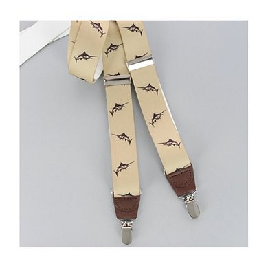 Marlin Fish Print Clip End Suspenders
