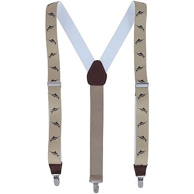 Marlin Fish Print Clip End Suspenders