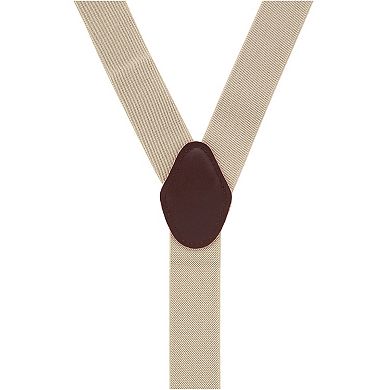 Men's 1.375 Inch Wide Solid Color Y-back Double Clip-end Suspenders