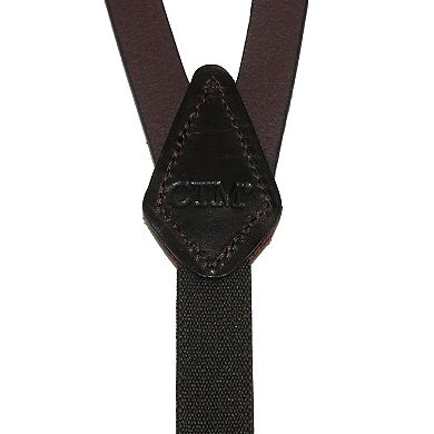 CTM Women's Coated Leather 1/2 Inch Clip-End Suspenders