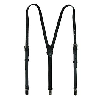 Women's Coated Leather 1/2 Inch Clip-end Suspenders