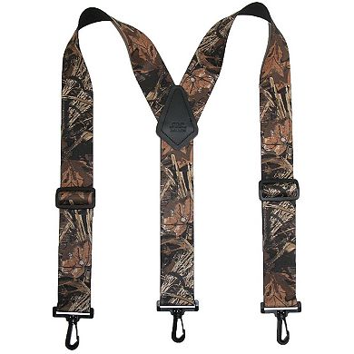 CTM Men's Elastic Camouflage Suspenders with Black Swivel Clips