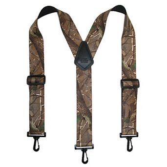 Men's Elastic Camouflage Suspenders With Black Swivel Clips