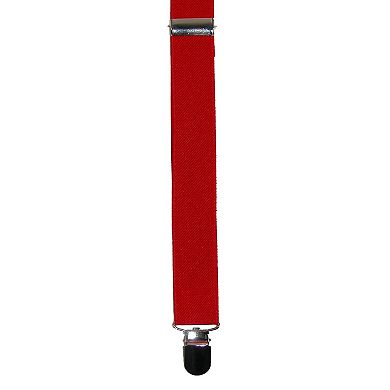CTM Elastic Solid Red Clip-End Suspender