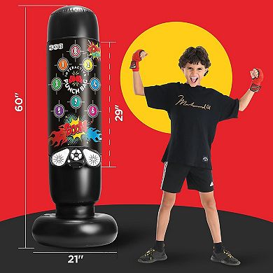 Boxing Bag - Interactive Punching Bag for Kids with Electronic Kick Pad and Wireless Music