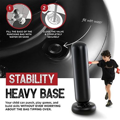 Boxing Bag - Interactive Punching Bag for Kids with Electronic Kick Pad and Wireless Music