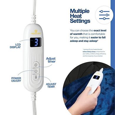Heated Electric Blanket With Hand Controller For 10 Heating Settings Heated Blanket