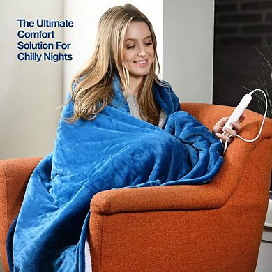 Heated Electric Blanket With Hand Controller For 10 Heating Settings Heated Blanket