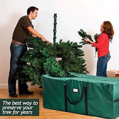 9 ft Christmas Tree Storage Bag - Waterproof, Heavy-Duty 600D Oxford Christmas Tree Bag - Green