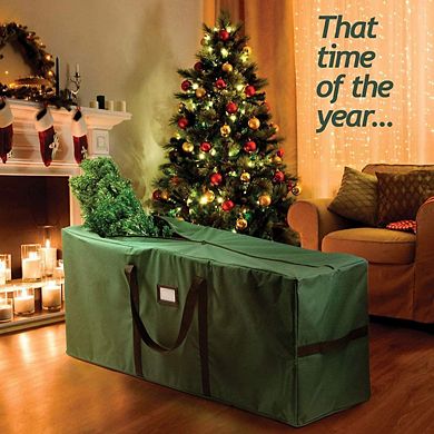 9 ft Christmas Tree Storage Bag - Waterproof, Heavy-Duty 600D Oxford Christmas Tree Bag - Green