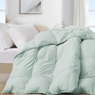 Unikome 360TC Medium Weight White Goose Down and Feather Fiber Comforter