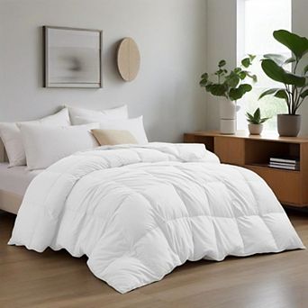 Unikome 360TC Medium Weight White Goose Down and Feather Fiber Comforter