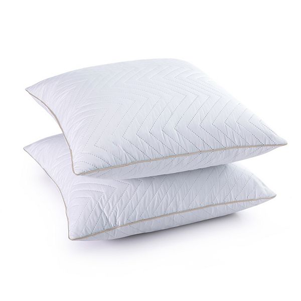 Unikome 2 Pack Diamond Quilted Decorative Square Goose Feather Pillow