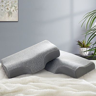 Unikome Cervical Memory Foam Pillow 2 Pack Ergonomic Sleeping Neck Contoured Support Pillow