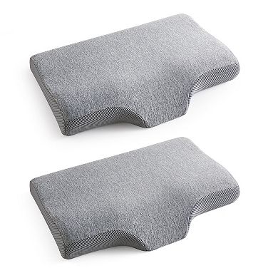 Unikome Cervical Memory Foam Pillow, 2 Pack Ergonomic Sleeping Neck Contoured Support Pillow