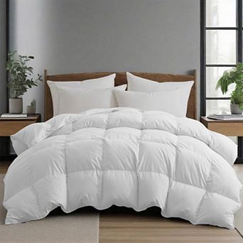 Unikome Hotel Collection All Season White Goose Down Feather Comforter