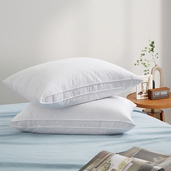 Unikome Premium Goose Feather Pillows 100% Cotton Cover, Firm & Supportive Sleeping Pillow