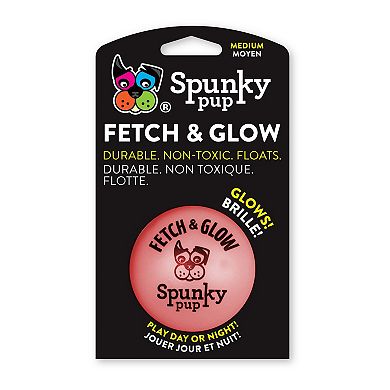Spunky Pup Fetch & Glow Glowing Ball Dog Toy - Medium
