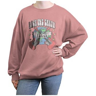 Juniors' Rock The Earth Peace Banner Graphic Fleece
