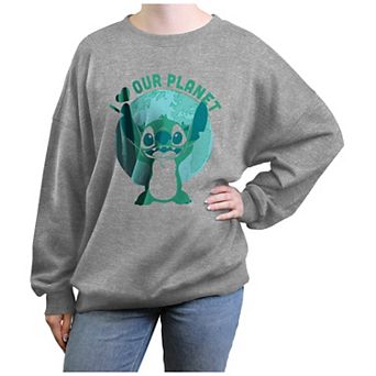 Disney's Lilo & Stitch I Love Our Planet Stitch Juniors' Graphic Fleece