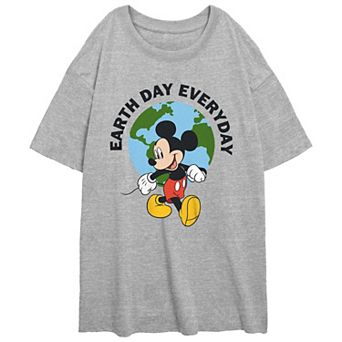 Disney's Mickey Mouse Earth Day Everyday Juniors' Oversize Graphic Tee