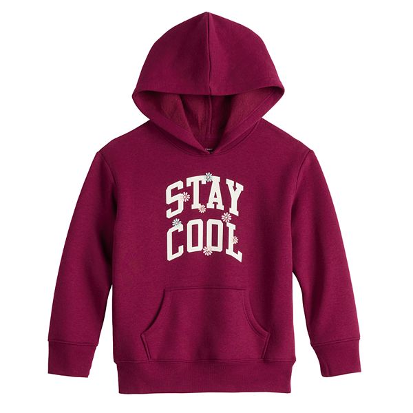 Girls 4-12 Jumping Beans® Fleece Pullover Hoodie - Maroon Stay Cool (4)