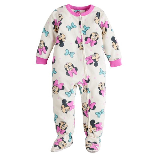 Disney s Minnie Mouse Toddler Girl Minne Bows Footed Pajamas