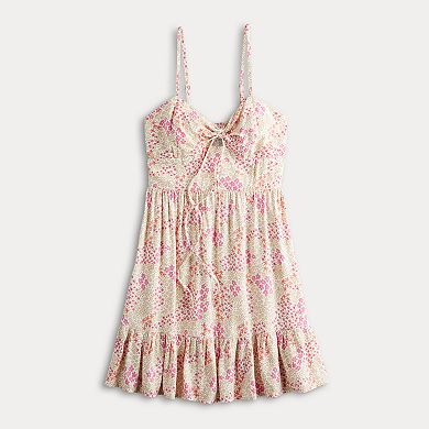 Juniors' Live To Be Spoiled Halter Neck Short Skater Dress