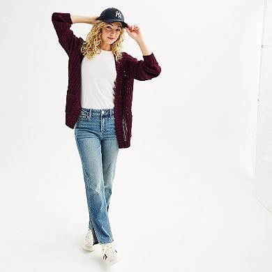 Juniors' SO® Open Front Cardigan