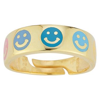 Sunkissed Sterling 14k Gold Over Silver Adjustable Band Ring