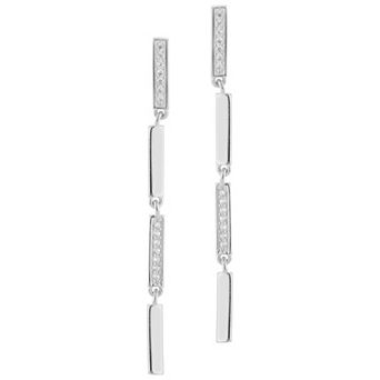 Sunkissed Sterling Cubic Zirconia Bar Drop Earrings