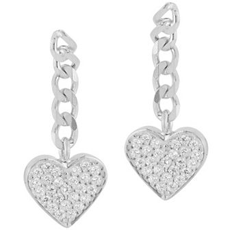 Sunkissed Sterling Cubic Zirconia Heart Drop Earrings