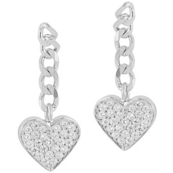 Sunkissed Sterling Cubic Zirconia Heart Drop Earrings