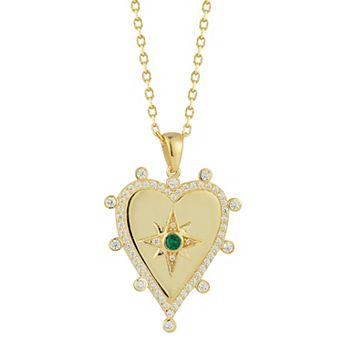 Sunkissed Sterling Cubic Zirconia Heart North Star Pendant Necklace