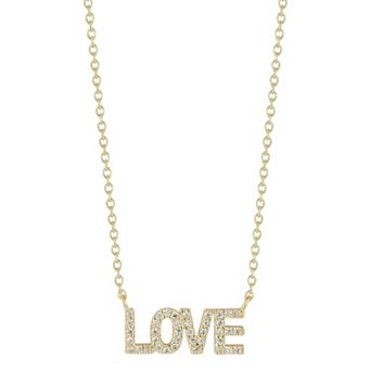 Sunkissed Sterling Cubic Zirconia LOVE Pendant Necklace