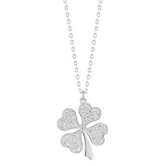 Sunkissed Sterling Cubic Zirconia Heart Clover Pendant Necklace