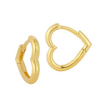 Sunkissed Sterling Small Heart Huggie Hoop Earrings