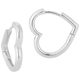 Sunkissed Sterling Big Heart Huggie Hoop Earrings