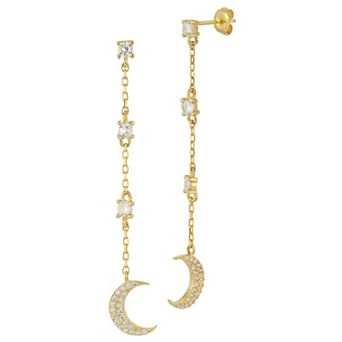 Sunkissed Sterling Cubic Zirconia Moon Drop Earrings