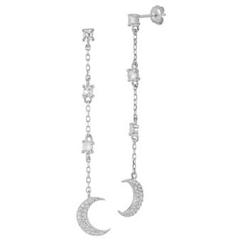 Sunkissed Sterling Cubic Zirconia Moon Drop Earrings
