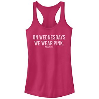 Juniors' Mean Girls On Wednesdays We Wear Pink Graphic Racerback Tank Top