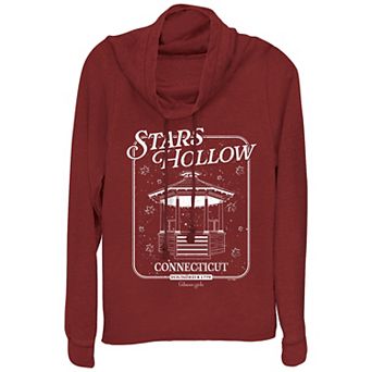 Juniors' Gilmore Girls Stars Hollow Gazebo Cowlneck Graphic Lightweight Long Sleeve