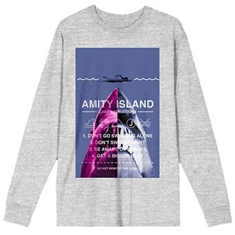 Men's Jaws Amity Island Care Long Sleeve Tee