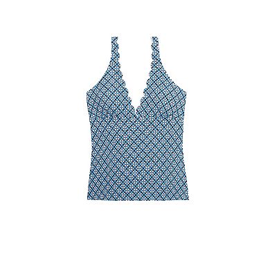 Women's Draper James V-Neck Scallop Tankini Top