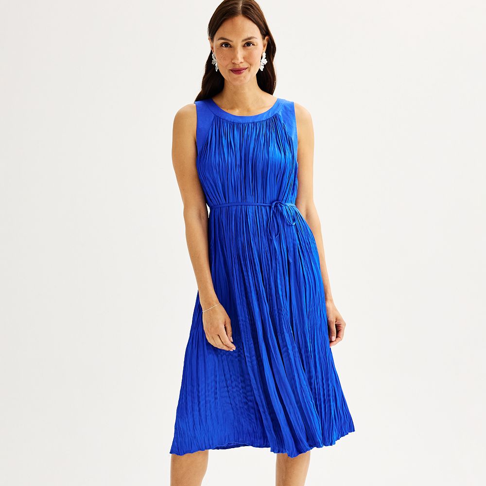 nine west pleated dress Women's Nine West Pleated Sleeveless Dress